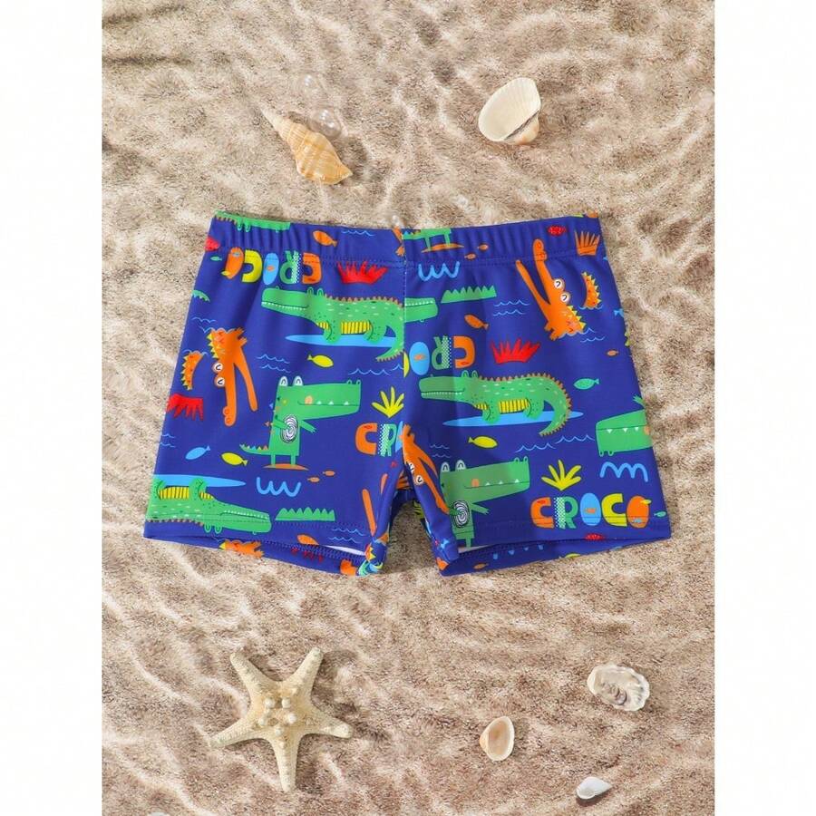RWX VEST Baby Swim Trunks With Crocodile Print - Blue - Comfortable And Fun For The Beach And Pool 2025 B3637 - 寶藍色 - 查看 1