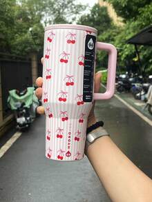 hydrojug Limited Edition Traveler 32oz/40oz Water Bottle With Handle & Flip Straw - Fits In Cup Holder, Leak Resistant Tumbler-Reusable Insulated Stainless Steel - Gifts For Women & Men - Anh đào ngọt hồng - Xem 11