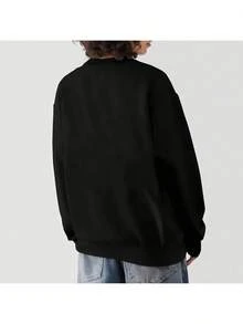 Disney Sweatshirt Black Snacking Around The World Mickey Mouse And Global Snacks Print Casual Wear For Everyday Use - 黑色 - 查看 2