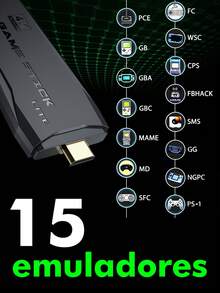 Consola Retro Game Stick 4k,Consola de Videojuegos Retro,Mini Consola inalámbrica USB HD Game Stick TV Consola de Juegos incorporada 20000 Juegos, Guardar automáticamente el progreso del juego - Negro - Ver 6