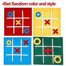 1/4/8/12/16 sets Mini jeu de croix en feutre, comprenant 6 fourchettes, 6 cercles et 1 tableau adhésif. Doux, portable et durable, convient pour des jeux interactifs amusants, des jeux de fête, des loisirs et des divertissements familiaux, des cadeaux d'Halloween, de Noël et d'anniversaire. Jeux de plateau colorés en feutre, jeux de morpion. - Multicolore - Voir 3