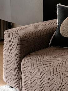 1pc 3D Sofa Cover, Multi-Functional Full Coverage Sofa Slipcover, Solid Color Geometric Pattern Design Sofa Protector, Stretch Fit Sofa Cover, Suitable For All Seasons - Khaki - View 8