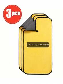 Cleaning Cloth,3pcs 30x30cm Yellow-Grey Car Wash Towels