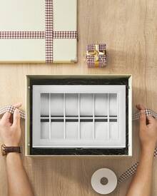 Caja de Relojes con 12 Compartimentos, Estuche de Relojes con Tapa de Cristal, Cojín Extraíble, Cierre Metálico, Regalo, Cuero Sintético Blanco y Forro Blanco - Blanco - Ver 5
