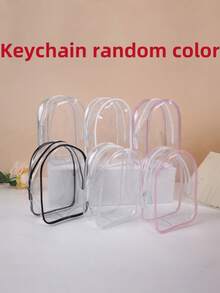 1pc 17cm Portable Doll Box For Storing And Transporting Collectibles And Artworks - Mystery Box And Collectibles Storage Box, Compatible With Collectibles (Excluding Dolls). Transparent Acrylic Material - Ideal For Use As Desktop Statue Acrylic Protective Case, Transparent Collection Box With Security Lock - (Keychain And Colored Ball Colors Random) - Multicolor - View 9