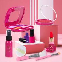 3岁以上女孩过家家化妆套装，带收纳袋 - 儿童化妆包套装及手提包，内含过家家化妆工具 - 玩具化妆套装，完美的圣诞节/生日/新年/节日礼物 - 彩色 - 查看 7