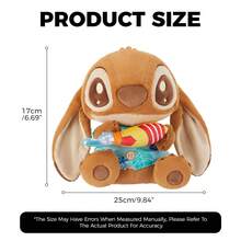 Miniso 迪士尼史迪奇系列 - 10英寸棕色皮革坐姿毛绒玩偶（史迪奇），不含夜光填充物，亲肤材质，标志性史迪奇爪子细节，可收藏展示（1个） - 彩色 - 查看 8