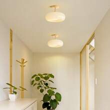 Vintage French Medieval Hallway Light, Retro Glass Foyer Lamp, Wooden Balcony Closet Ceiling Light, Bedroom Dining Bar Pendant Lamp, Decorative Lighting - Multicolor - View 7