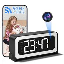 Cámara reloj inteligente, cámaras de inalámbricas WiFi de 5G y 2.4G para interiores, cámaras 2K para del hogar con comunicación bidireccional, visión nocturna a color, PTZ de 360°, detección de movimiento humano - Negro - Ver 11