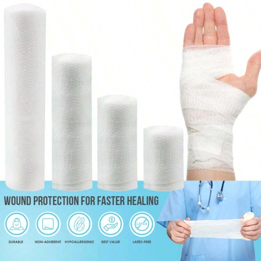 10卷装吸水纱布棉绷带，用于伤口止血包扎、敷料固定等。 - 彩色 - 查看 1