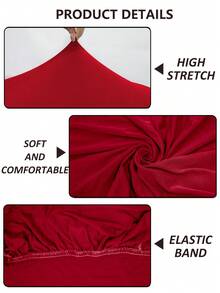 1 Vỏ đệm ghế sofa co giãn, màu trơn, có thể tháo rời, sợi Polyester 120g, dùng để bảo vệ ghế sofa phòng khách, phòng ngủ, văn phòng - Đỏ - Xem 5