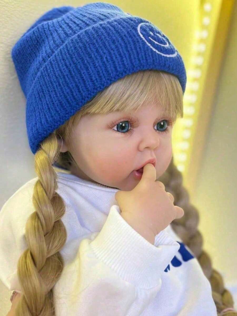 60cm 24inch Soft Vinyl Reborn Cloth Body Doll Lifelike Princess Newborn Baby Toddler Girl Lovely Birthday Gift Dress Up Toy - Muñeca terminada - Ver 1