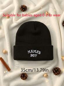 1顶/2顶婴儿针织帽，纯色儿童帽，适合日常佩戴，秋冬季