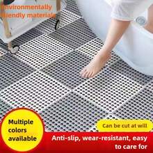 12 件套优质防滑浴室地垫套装 - 防水、防潮、易清洁，带排水孔，适用于家庭、酒店和餐厅 - 打造舒适沐浴体验的完美装饰。浴室防滑地垫，浴室淋浴房地垫 - 彩色 - 查看 12