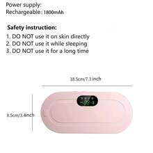 1入組月經加熱墊 子宮暖爐多功能按摩器 腹部加熱按摩器 速度可調節 適用於女性和女孩 - 粉色 - 查看 12