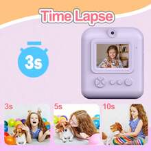 Máy ảnh in ảnh lấy liền cho trẻ em: Máy ảnh kỹ thuật số in ảnh lấy liền HD 1080P hoàn toàn mới, kèm giấy ảnh và thẻ nhớ 32GB. Camera kép HD hoàn hảo cho nhu cầu quay video và chụp ảnh. Lý tưởng cho thanh thiếu niên và người mới bắt đầu. Món quà Giáng sinh và Năm mới hoàn hảo cho cả bé trai và bé gái. - Nhiều màu - Xem 5