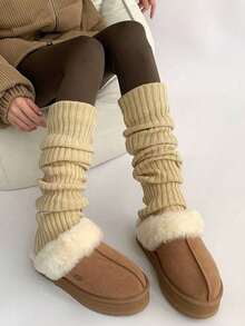 40cm Thick & Long Japanese Style Women's Knitted Leg Warmers, Thigh High Over The Knee Leg Warmers, Yoga Leg Warmers, Autumn/Winter