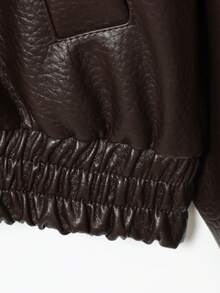 Seelio Autumn/Winter New Women's Fashion Leather Jacket, Minimalist European Style, Versatile Litchi Texture