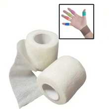 6/12/24/30/Pieces White Breathable Soft Fabric Non-Woven Adhesive Bandage, Elastic Self-Adhesive Bandage, 5CM * 4.5M Tape - White - View 6