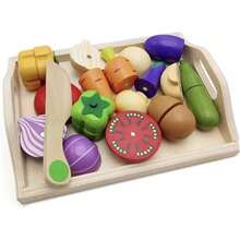 Happy Toys Juguete, Didactico, Infantil, Madera, Charola de Verduras, Juego de Cocina, Juego de AIimentación Estilo Montessori - 1 - Ver 1