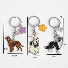 1 件金属可爱牧羊犬钥匙扣可爱动物钥匙链包饰女士珠宝礼物男友礼物汽车配件学校动物哥特 Y2k 包挂绳带身份证夹汽车配件包饰圣诞节 - 彩色 - 查看 6