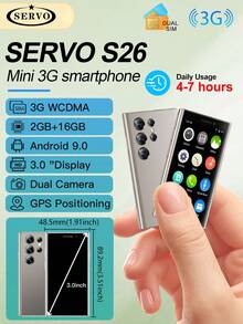 SERVO 迷你智能手机 3 英寸小显示屏 3G WCDMA 蜂窝网络 双 SIM 卡 RAM 2GB ROM 16GB GPS WiFi 高清摄像头 小型手机 - 粉色 - 查看 14