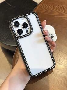 闪亮水晶钻石水钻保险杠框架手机壳适用于 15/15 Pro Max/15 Pro/15 Plus/11/12/13/14/16 Pro Max/XS/XR/11 Pro/11 Pro Max/12 Pro/12 Pro Max/13 Pro/13 Pro Max/7 Plus/14 Pro/14 Pro Max/14 Plus/16 Pro/16 Plus/7 Plus/8 Plus/8/SE2，时尚奢华 3D 柔软闪亮外壳，粉色/白色/蓝色/黑色/红色防水防震防摔防刮 - 黑色 - 查看 3