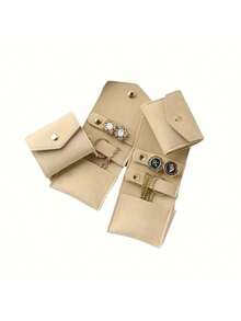 1 件装超细纤维仿首饰袋，多功能便携式首饰收纳袋，可收纳耳环、戒指和耳钉，是情人节、圣诞节和开学季的完美礼物