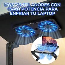 ELE-GATE Ergonomic Reclining Laptop Desk: 2 Fans, Mouse Pad - 黑色 - 查看 4