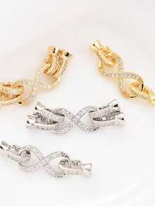 1 Pc Brass Jewelry Accessories -Lnset Zirconia Hook Connector Necklace And Bracelet Making,DIY Accessories