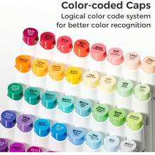 Ohuhu Alcohol Markers: Soft Chisel Red Dot Design Award Winner 48-Color Brush & Soft Chisel Dual Tips Drawing Markers For Artists Beginners Adults Coloring Illustration Sketching - Honolulu S - Multicolor - View 5