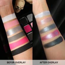 Black Pink Eyeshadow Palette Matte Glitter White Grey Silver Goth Makeup Palette Pigmented Long Wear Radiant Hot Pink Gothic Smoky Eye Shadow Pallet For Halloween Vampire Witch Lolita Y2K Cosplay - #01 Rose Curse - View 6