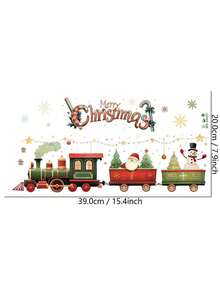 1 miếng dán cửa sổ hình ông già Noel, người tuyết, ông già Noel, người tuyết, trẻ em, trẻ sơ sinh, trẻ em, người lớn kích thước 40cm*20cm - Nhiều màu - Xem 4