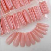 100pc Colored Coffin Press On Nails Long Nude Ballerina False Fake Nail Tips Full Cover Manicure Design Acrylic Nails For Women Teen FFgirls (Nude){Inchcolor_nameinch:InchNudeinch} - 裸體 - 查看 6