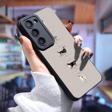 Funda de Teléfono de Silicona Mate con Diseño de Perro de la Serie  Galaxy, Cubierta Protectora Suave a Prueba de Golpes, Superficie Mate de Moda, Adecuada para S24 Ultra, S23 Plus, S22, S21, S20 FE, S10, A72, A54 5G, A53, A52, A52S, A15, A14, A13, A12, A22, A21S, A51, A33, A32, A23 - Protección de Moda para Chicos, Chicas, Hombres - Colores mixtos - Ver 5