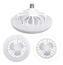 EX DECOR Lâmpada Ventilador Branco Teto Led Pequeno E27 30w 110v - Branco - Visão 3