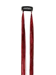 亮片发夹 - 20英寸时尚闪亮亮片，合成直发接发，耐热闪亮仙女发饰，适合女性（粉色） - 彩色 - 查看 7