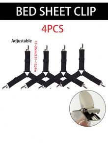 4pcs Triangle Household Bed Sheet Clips - Adjustable Elastic Fixers For Bed Sheets, Sofa, Car Seats & Tablecloths, Anti-Slip Anti-Run Sheet Buckles (Black/Pink/Khaki/Gray/White) - Multicolor - View 5