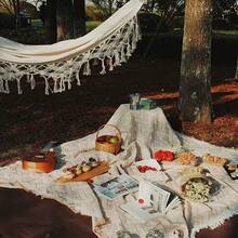1件波西米亚风野餐垫，可作露营毯、桌布、户外草坪垫、露营装备、波西米亚风桌布、午睡毯、帐篷防潮垫、野餐垫，适用于户外野餐、节日派对、卧室/客厅装饰、室内/户外旅行、情人节礼物