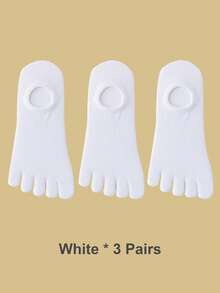 1/3/6双装女士纯色隐形五指袜，分趾袜，短袜，适合户外运动或日常穿着 - 彩色 - 查看 24