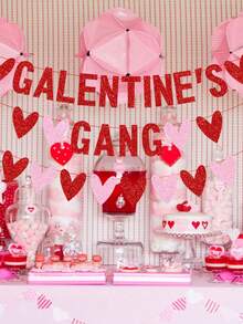 1 Bộ trang trí banner hình trái tim cho Ngày Galentine, Tiệc dành cho các quý cô độc thân/Hội ngộ Galentine, Trang trí tiệc Galentine lấp lánh chủ đề Hạnh phúc và Trái tim, Banner cờ hiệu cho tiệc Galentine, Trang trí tiệc Galentine cho bé gái, Trang trí Galentine màu hồng và đỏ, Đồ dùng tiệc cho phụ nữ, Trang trí tiệc Galentine, Trang trí tiệc kỷ niệm Ngày Valentine - Nhiều màu - Xem 1