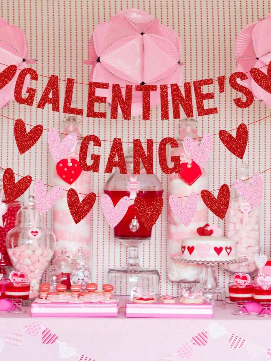 1 Bộ trang trí banner hình trái tim cho Ngày Galentine, Tiệc dành cho các quý cô độc thân/Hội ngộ Galentine, Trang trí tiệc Galentine lấp lánh chủ đề Hạnh phúc và Trái tim, Banner cờ hiệu cho tiệc Galentine, Trang trí tiệc Galentine cho bé gái, Trang trí Galentine màu hồng và đỏ, Đồ dùng tiệc cho phụ nữ, Trang trí tiệc Galentine, Trang trí tiệc kỷ niệm Ngày Valentine - Nhiều màu - Xem 1
