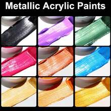 250克/瓶，12色，8.45液盎司/瓶大容量，专业高品质室内/室外丙烯颜料，适用于墙绘，常规颜色，颜料丰富，鲜艳，不透明，快干，适用于画布、木材、织物、工艺品、纸张，是艺术家、业余爱好者、学校和返校季的理想之选。