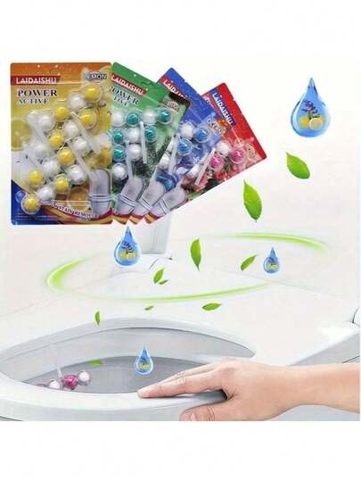 1 Set Wall-Mounted Toilet Cleaning Ball, Bathroom Freshener, Removes Odor And Stains, Suitable For Toilet, Bathroom Decor, Autumn Decoration