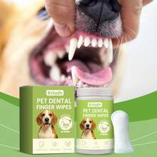Pet Dental Cleaning Wipes, Gentle Teeth Care Finger Wipes For Cats And Dogs - Multicolor - View 1