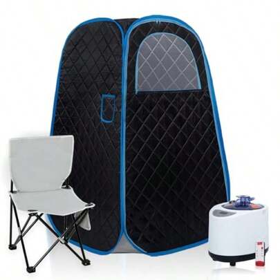 Portable Steam SaunaPortable Steam Sauna Tent With 1000wand2.2l Steam Generator Personal Sauna Tent For Relaxation And Spa At Home Remote Comes With Remote Control Folding Chair Black