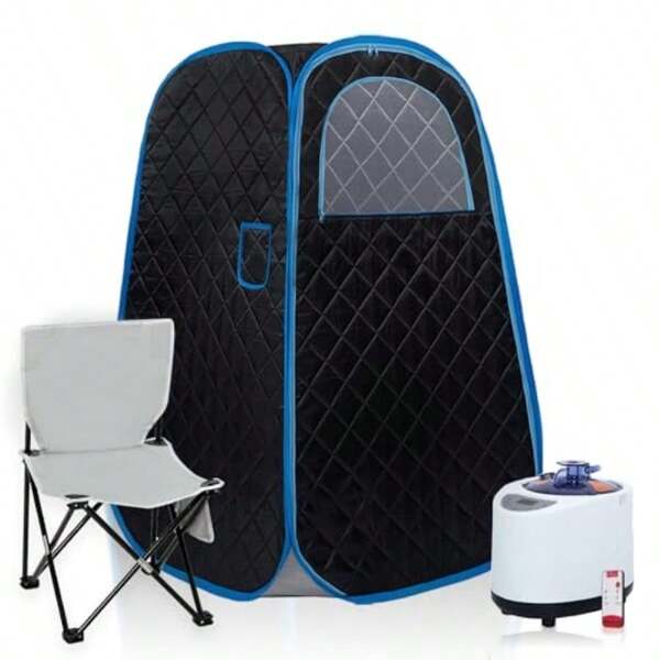 Portable Steam SaunaPortable Steam Sauna Tent With 1000wand2.2l Steam Generator Personal Sauna Tent For Relaxation And Spa At Home Remote Comes With Remote Control Folding Chair Black