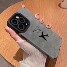 Estilo de Negocios Funda de Teléfono de Papel Avión Simple Patrón de Alta Gama para iPhone 16ProMax/15Pro/14Plus/13/12/11/7/8Plus/X/XR/XsMax Diseño de Moda Resistente a los Golpes Cubierta Protectora de TPU Cuero Sintético - Colores mixtos - Ver 5
