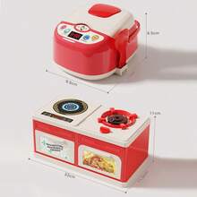 76 piezas Juego de cocina de juguete para niños, apto para niños y niñas, incluye mini estufa, arrocera, frutas, cuchara de revolver, wok, tabla de cortar y utensilios de cocina de simulación musical - Multicolor - Ver 6