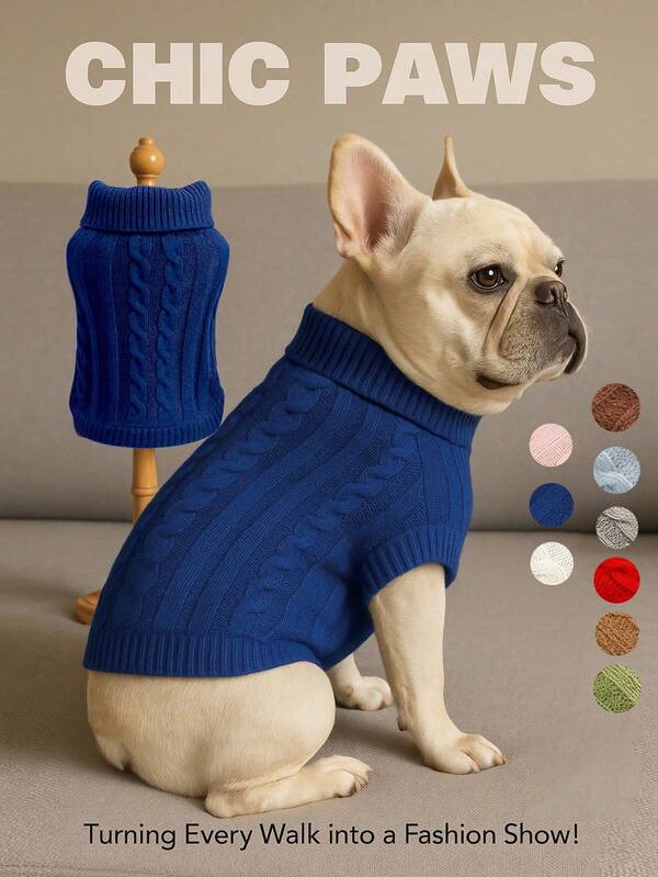 holdhoney Assorted Autumn/Winter New Pet Clothes, Dog Clothes, Churro Series, Teddy Bear, Sweaters, Puppy Styles, Warm & Cute Sweaters, Fashion, Autumn/Winter Pet Clothes, Solid Color, Churro Pattern, Knitted, Comfortable, Dog Clothes, Dog Vest, Dog Jacket, Dog Coat, Christmas Vest